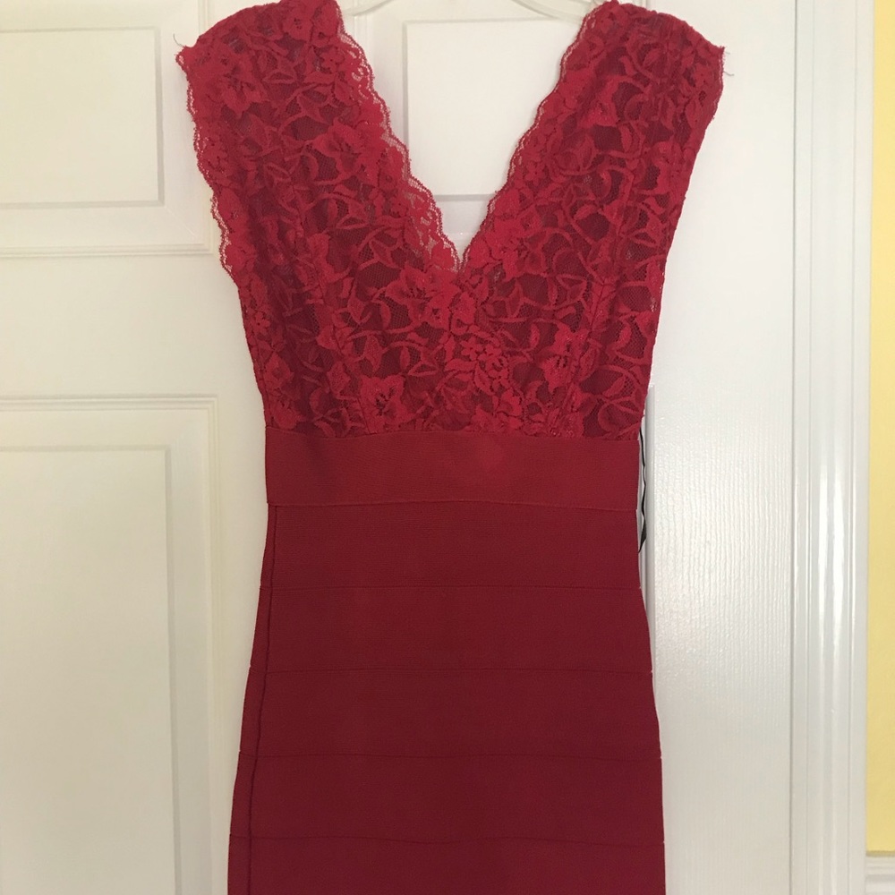 Red tight dress